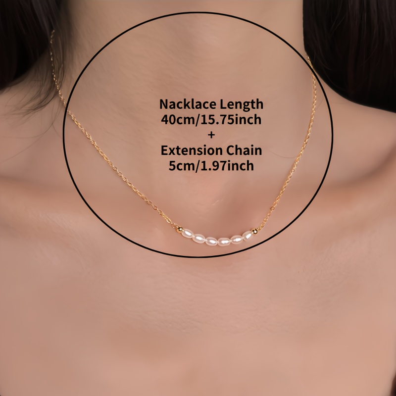 Dainty White or Pink-Peach Freshwater Rice-Shaped Necklace